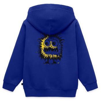Petit monstre - Sweat Premium à capuche zippé enfant bio - bleu roi - Dos - AI Model Kid Male (0cm)