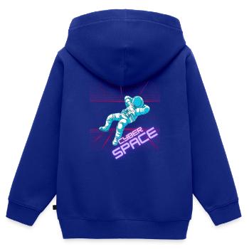 Cyber Space - Kinder Premium Organic Zip Hoodie - Royalblau - Hinten - AI Model Kid Male (0cm)