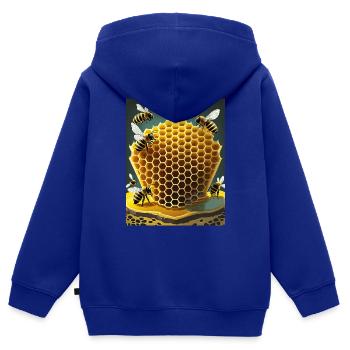 Ich bin ein cooler stolzer Imker-Logo-Designer - Kinder Premium Organic Zip Hoodie - Royalblau - Hinten - AI Model Kid Male (0cm)