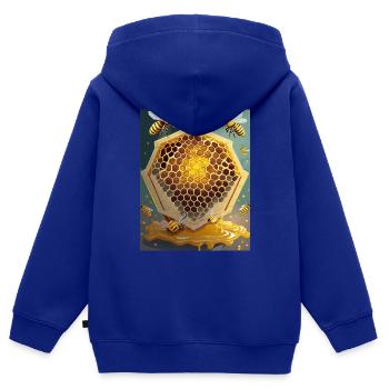 Ich bin ein cooler stolzer Imker-Logo-Designer - Kinder Premium Organic Zip Hoodie - Royalblau - Hinten - AI Model Kid Male (0cm)
