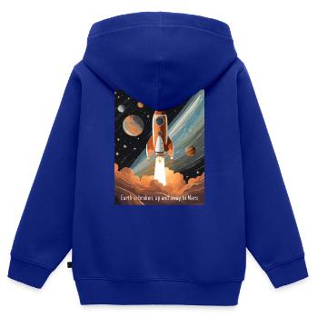 Die Erde ist kaputt, auf zum Mars! - Kinder Premium Organic Zip Hoodie - Royalblau - Hinten - AI Model Kid Male (0cm)