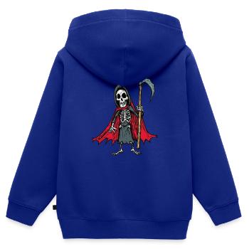 Sensemann - Der Tod persönlich - Kinder Premium Organic Zip Hoodie - Royalblau - Hinten - AI Model Kid Male (0cm)