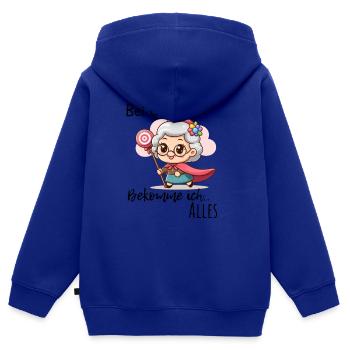 Meine Oma Kleidung Geschenk - Kinder Premium Organic Zip Hoodie - Royalblau - Hinten - AI Model Kid Male (0cm)