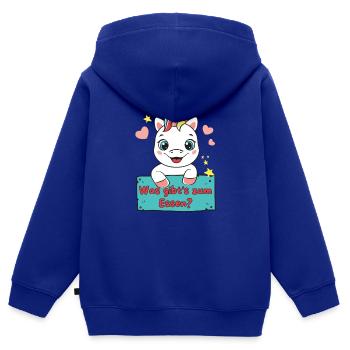 Einhorn - Was gibt's zum Essen? - Kinder Premium Organic Zip Hoodie - Royalblau - Hinten - AI Model Kid Male (0cm)