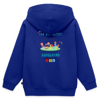 Ich bin jetzt ein cooles Schulkind - Kinder Premium Organic Zip Hoodie - Royalblau - Hinten - AI Model Kid Male (0cm)
