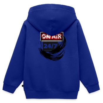 ON AIR Festival Version - Kinder Premium Organic Zip Hoodie - Royalblau - Hinten - AI Model Kid Male (0cm)
