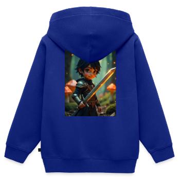 Kinderkleidung - Kinder Premium Organic Zip Hoodie - Royalblau - Hinten - AI Model Kid Male (0cm)