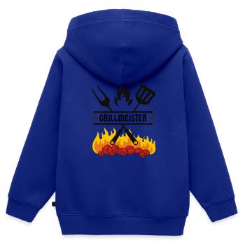 Grillmeister - Kinder Premium Organic Zip Hoodie - Royalblau - Hinten - AI Model Kid Male (0cm)