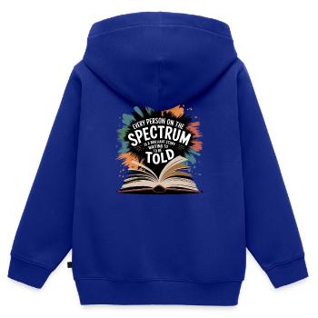 Autism Awareness Inspirational Quote - Spectrum - Kids Premium Organic Zip-up Hoodie - royal blue - Back - AI Model Kid Male (0cm)