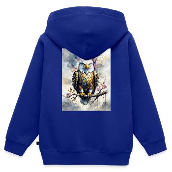 weisskopfseeadler - Kinder Premium Organic Zip Hoodie - Royalblau - Hinten - AI Model Kid Male (0cm)