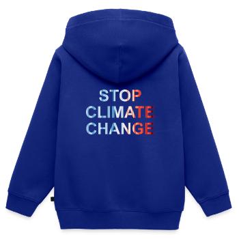 Stop den Klimawandel - No planet b - Kinder Premium Organic Zip Hoodie - Royalblau - Hinten - AI Model Kid Male (0cm)