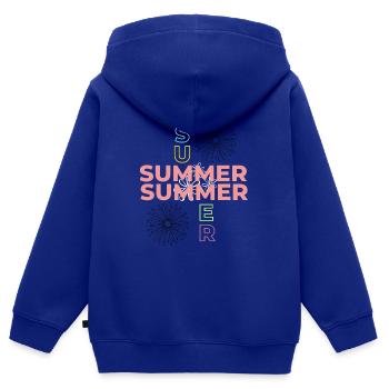 SUMMER SUMMER - Kinder Premium Organic Zip Hoodie - Royalblau - Hinten - AI Model Kid Male (0cm)