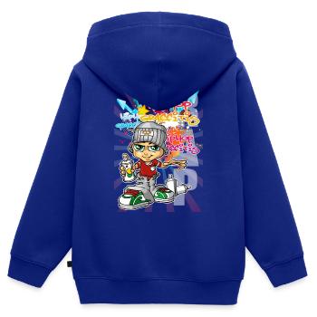 Graffiti boy background - Kinder Premium Organic Zip Hoodie - Royalblau - Hinten - AI Model Kid Male (0cm)
