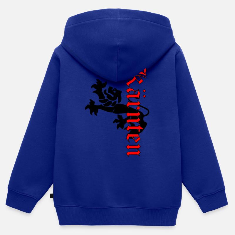 Carinthie - Sweat Premium à capuche zippé enfant bio - bleu roi