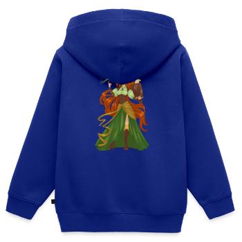 Hexe Rote Haare Vogel hübsche Dame Model Fantasy - Kinder Premium Organic Zip Hoodie - Royalblau - Hinten - AI Model Kid Male (0cm)