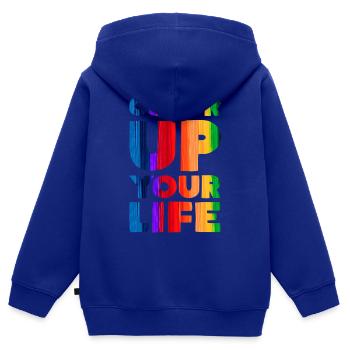 Color Up Your Life Colorful - Kids Premium Organic Zip-up Hoodie - royal blue - Back - AI Model Kid Male (0cm)