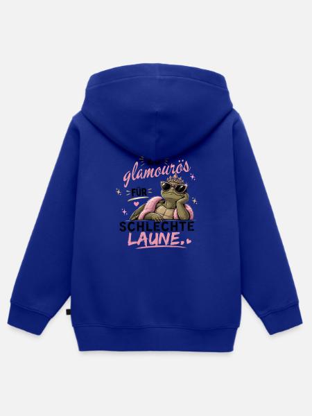 Glamouröse Schildkröte mit Krone - Kinder Premium Organic Zip Hoodie - Royalblau