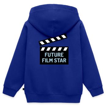 ★ Designfarben änderbar ★ Future film star - Kinder Premium Organic Zip Hoodie - Royalblau - Hinten - AI Model Kid Male (0cm)