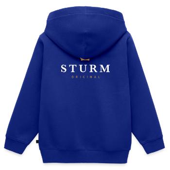 Sturm Original Familienlogo - Kinder Premium Organic Zip Hoodie - Royalblau - Hinten - AI Model Kid Male (0cm)