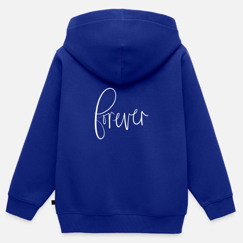 Forever - Sweat Premium à capuche zippé enfant bio - bleu roi