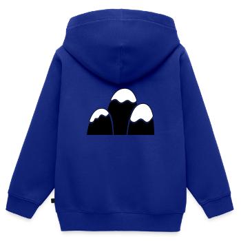 Berge Berg Gebirge 20 - Kinder Premium Organic Zip Hoodie - Royalblau - Hinten - AI Model Kid Male (0cm)