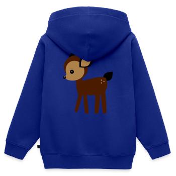 Rehkitz - Kinder Premium Organic Zip Hoodie - Royalblau - Hinten - AI Model Kid Male (0cm)