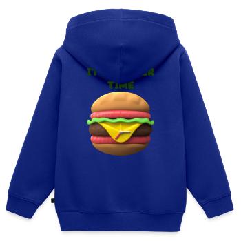 C’EST L’HEURE DU BURGER - Sweat Premium à capuche zippé enfant bio - bleu roi - Dos - AI Model Kid Male (0cm)