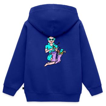 Money - Kids Premium Organic Zip-up Hoodie - royal blue - Back - AI Model Kid Male (0cm)
