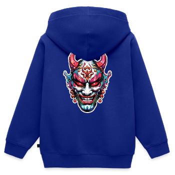 Kabuki Maske / Japanische Kunst / Theater / Antik - Kinder Premium Organic Zip Hoodie - Royalblau - Hinten - AI Model Kid Male (0cm)