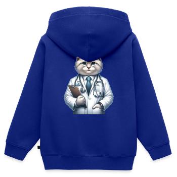 Cute Cat Doctor - Kinder Premium Organic Zip Hoodie - Royalblau - Hinten - AI Model Kid Male (0cm)