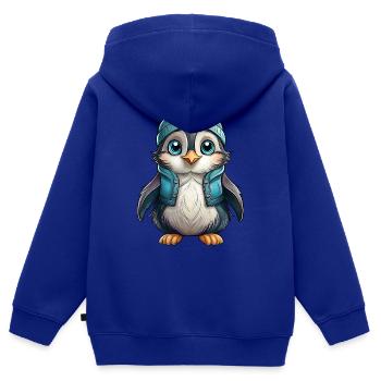 Tordalk - Kinder Premium Organic Zip Hoodie - Royalblau - Hinten - AI Model Kid Male (0cm)