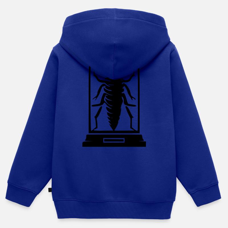 Insecte musée - Sweat Premium à capuche zippé enfant bio - bleu roi