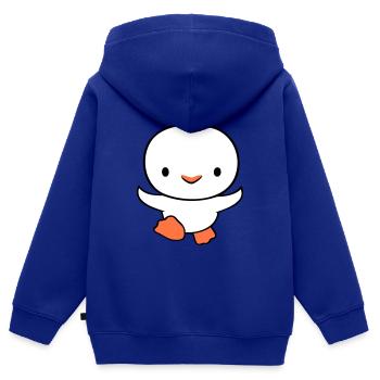 Ente rennt schnell will fliegen niedlich flattern - Kinder Premium Organic Zip Hoodie - Royalblau - Hinten - AI Model Kid Male (0cm)