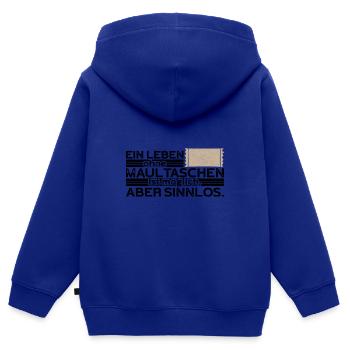 Maultaschen Schwäbisches Lieblingsgericht - Kinder Premium Organic Zip Hoodie - Royalblau - Hinten - AI Model Kid Male (0cm)