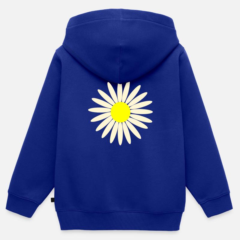 Gaensebluemchen - Sweat Premium à capuche zippé enfant bio - bleu roi