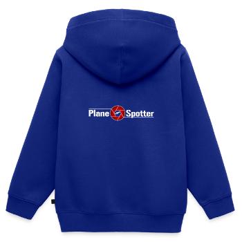 Plane Spotter with Camera Shutter - Sweat Premium à capuche zippé enfant bio - bleu roi - Dos - AI Model Kid Male (0cm)