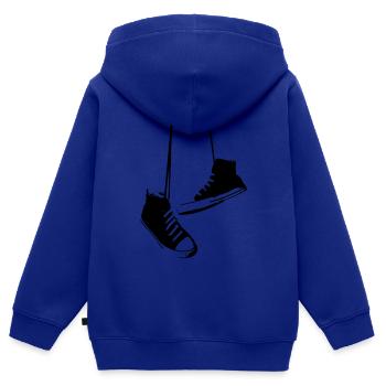 Chucks Black - Kinder Premium Organic Zip Hoodie - Royalblau - Hinten - AI Model Kid Male (0cm)
