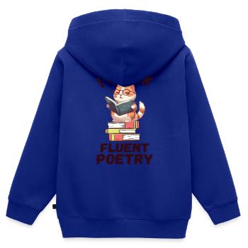 Ich spreche fließend Poesie - Kinder Premium Organic Zip Hoodie - Royalblau - Hinten - AI Model Kid Male (0cm)