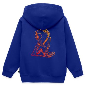 Floorball Stil für jeden Anlass - Kinder Premium Organic Zip Hoodie - Royalblau - Hinten - AI Model Kid Male (0cm)
