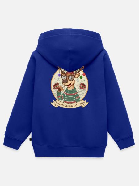 Rentiere mit Kakao und Keksen - Kinder Premium Organic Zip Hoodie - Royalblau