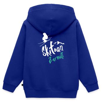 Skifahren Zermatt - Kinder Premium Organic Zip Hoodie - Royalblau - Hinten - AI Model Kid Male (0cm)