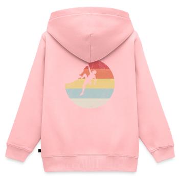 Climbing - Kinder Premium Organic Zip Hoodie - Rosa - Hinten - AI Model Kid Female (0cm)
