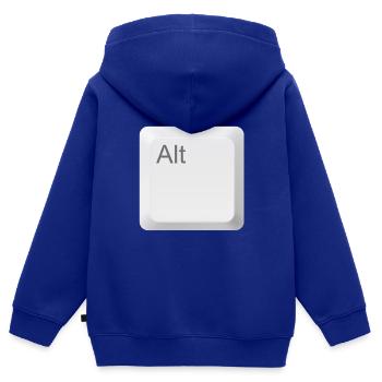 Taste alt Tastatur 11 o - Kinder Premium Organic Zip Hoodie - Royalblau - Hinten - AI Model Kid Male (0cm)