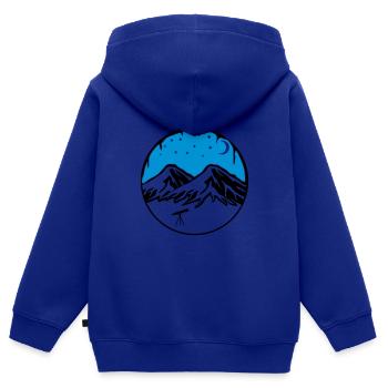 Ciel étoilé - Sweat Premium à capuche zippé enfant bio - bleu roi - Dos - AI Model Kid Male (0cm)