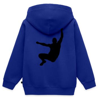 Sportler beim Weitsprung - Kinder Premium Organic Zip Hoodie - Royalblau - Hinten - AI Model Kid Male (0cm)