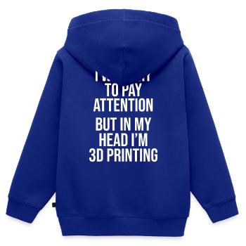 3D-Drucken in meinem Kopf 3D-Drucken 3D-Drucker Ge - Kinder Premium Organic Zip Hoodie - Royalblau - Hinten - AI Model Kid Male (0cm)