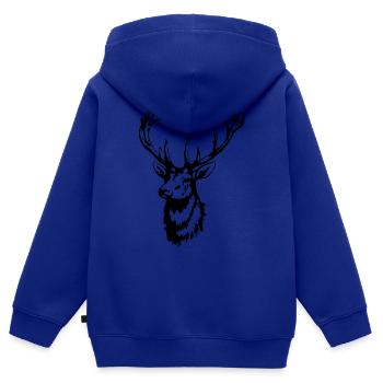 HIRSCH - HIRSCHKOPF - HIRSCHGEWEIH - Kinder Premium Organic Zip Hoodie - Royalblau - Hinten - AI Model Kid Male (0cm)