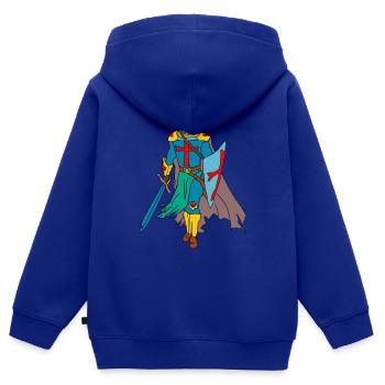 Ritter - Kinder Premium Organic Zip Hoodie - Royalblau - Hinten - AI Model Kid Male (0cm)