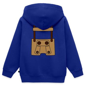 Meine erste Lederhose (vorne) - Kinder Premium Organic Zip Hoodie - Royalblau - Hinten - AI Model Kid Male (0cm)