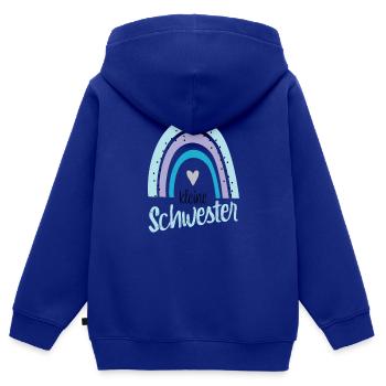 Kleine Schwester - Kinder Premium Organic Zip Hoodie - Royalblau - Hinten - AI Model Kid Male (0cm)